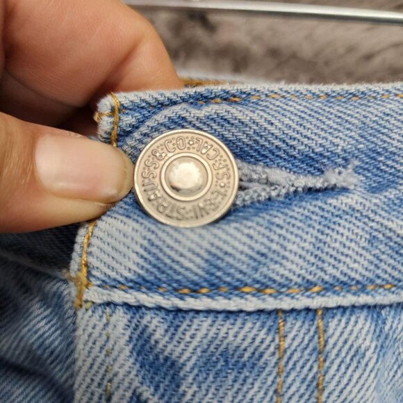 Levi's Shorts Womens 32 Blue 501 Premium Big E Button Fly Cut Off 100% Cotton - Picture 4 of 15